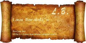 Laux Barabás névjegykártya